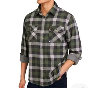 Men's Chaps Soft Lakeland Flannel‎ Shirt XL Green